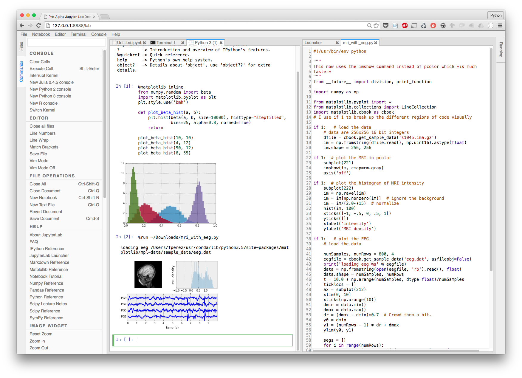 JupyterLab: the future of the Jupyter interface.